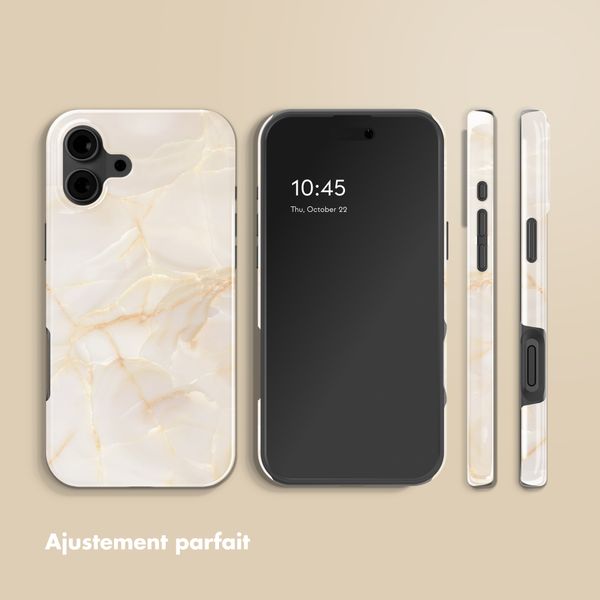 Selencia Coque arrière Vivid Apple iPhone 16 - Golden Beige Marble