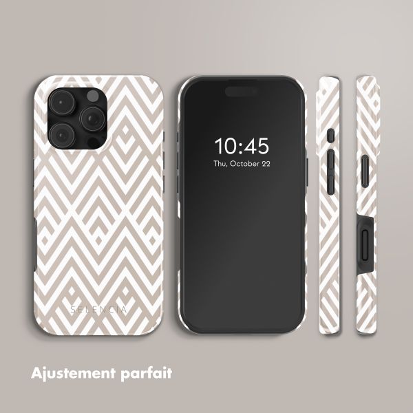 Selencia Coque arrière Vivid avec MagSafe Apple iPhone 16 Pro Max - Beige Zigzag