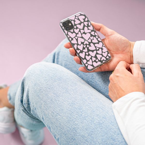 imoshion Coque Design Samsung Galaxy A42 - Full of Hearts Pink