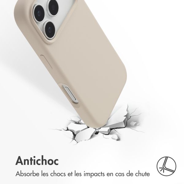 Accezz Coque Liquid Silicone avec MagSafe Apple iPhone 17 Pro - Stone