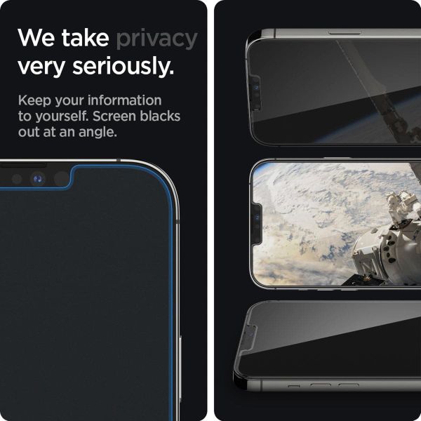 Spigen Protection d'écran en verre trempé GLAStR Privacy Applicator - lot de 2 Apple iPhone 13 Pro Max