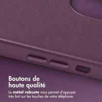 Accezz Coque arrière en cuir avec MagSafe Apple iPhone 12 (Pro) - Heath Purple