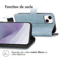 imoshion Étui de télephone portefeuille de luxe Apple iPhone 14 / 13 - Bleu clair