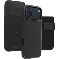 Accezz Étui de télephone portefeuille en cuir 2-en-1 avec MagSafe Apple iPhone 18 Pro / 17 Pro - Onyx Black