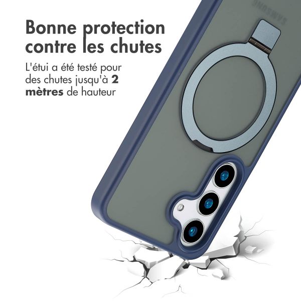 Accezz Coque Ring Stand avec MagSafe Samsung Galaxy S25 - Bleu