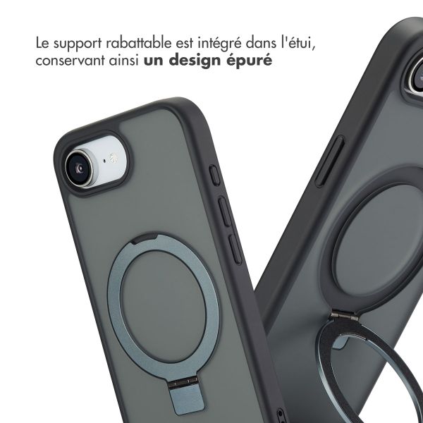 Accezz Coque Ring Stand avec MagSafe Apple iPhone 17e / 16e - Noir