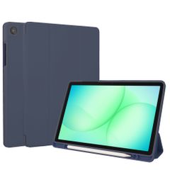 Accezz Coque tablette portefeuille Smart Silicone Samsung Galaxy Tab A11 Plus / A9 Plus - Bleu foncé