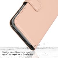 Selencia Étui portefeuille en cuir véritable Apple iPhone 17e / 16e - Dusty Pink