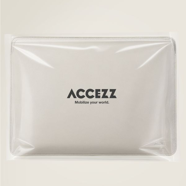 Accezz Leather Pochette ordinateur le Apple MacBook 13 pouces - Beige