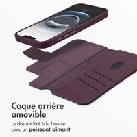 Accezz Étui de télephone portefeuille en cuir 2-en-1 avec MagSafe Apple iPhone 17e / 16e - Heath Purple
