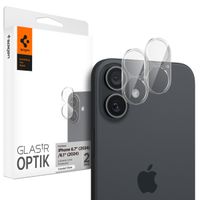 Spigen Optik Lens Protector - Protection complète de la caméra (lot de 2) Apple iPhone 16 / 16 Plus - Crystal Clear