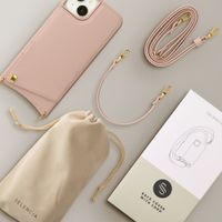 Selencia Coque de télephone Nova avec cordon et porte-cartes Apple iPhone 15 - Dusty Rose