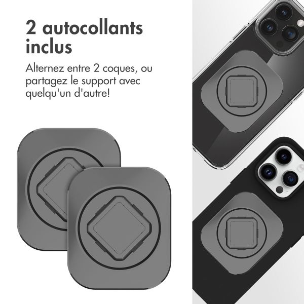 Accezz Support de téléphone EasyLock pour vélo avec coque Apple iPhone 15 Pro - Rotation à 360° - Noir