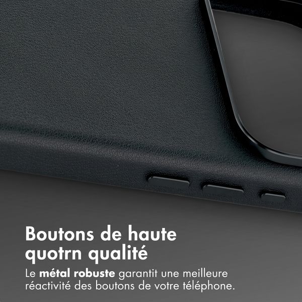 Accezz Coque arrière en cuir avec MagSafe Apple iPhone 18 Pro Max / 17 Pro Max - Onyx Black