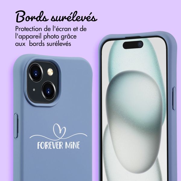 Coque Color MagSafe avec cordon amovible et photo et/ou texte personnalisés Apple iPhone 15 - Petit cœur orné