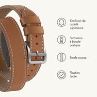 Selencia Bracelet Élan Double strap Apple Watch | 38/40/41/42 mm - Marron clair