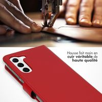 Selencia Étui portefeuille en cuir véritable Samsung Galaxy S23 - Rouge