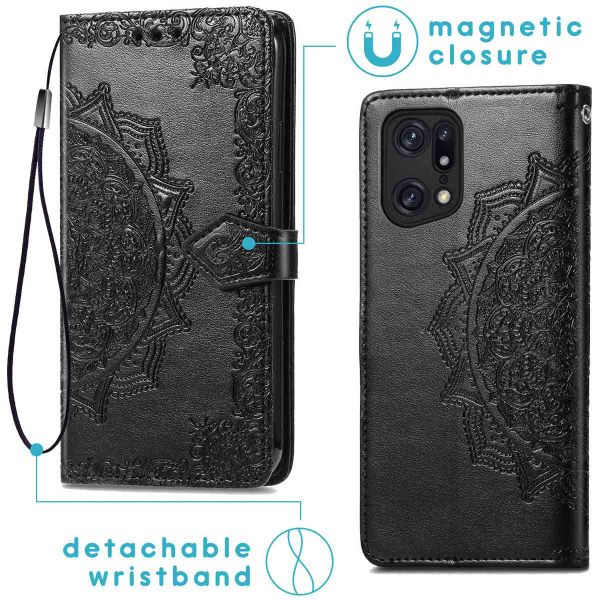 imoshion Etui de télephone Mandala Oppo Find X5 5G - Noir