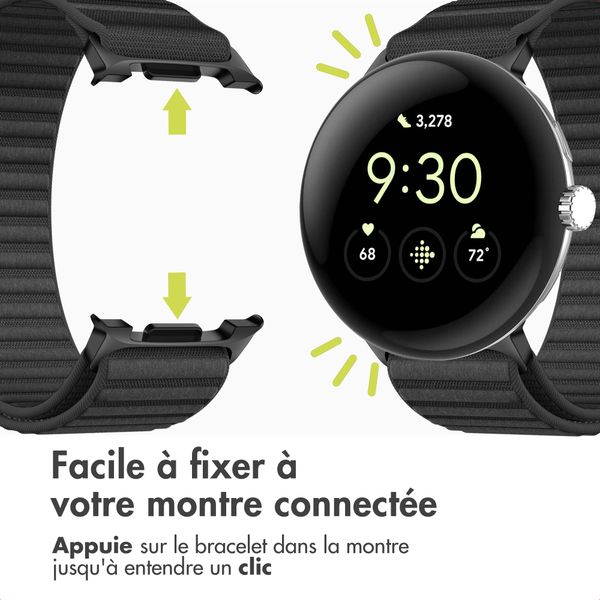 imoshion Bracelet en nylon Google Pixel Watch 3 / 4 (45 mm) - Noir