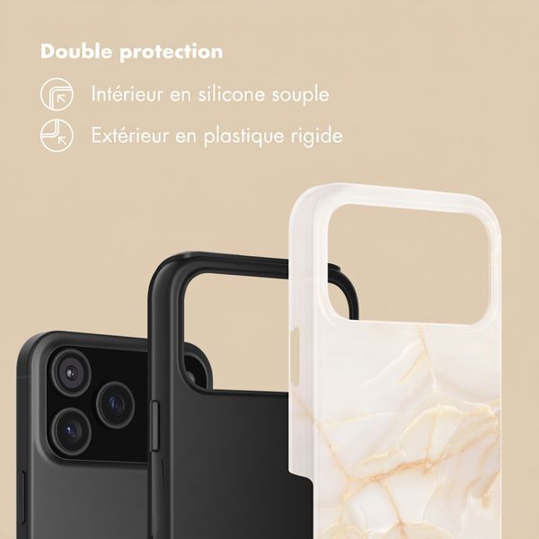 Selencia Coque arrière Vivid Apple iPhone 18 Pro Max - Golden Beige Marble