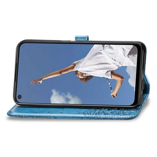 Etui de télephone portefeuille Mandala Oppo A52 / Oppo A72 / Oppo A92 - Turquoise