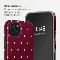Selencia Coque arrière Vivid Apple iPhone 15 - Happy Dots Burgundy