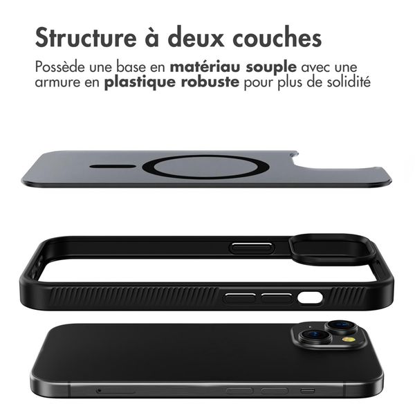 Accezz Coque Givrée Robuste avec MagSafe Apple iPhone 15 - Noir
