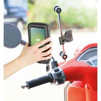 Lampa Support de téléphone Smart Case pour scooter - Résistant aux éclaboussures - Rotation à 360° - Fixation sur rétroviseur et pare-brise - Noir