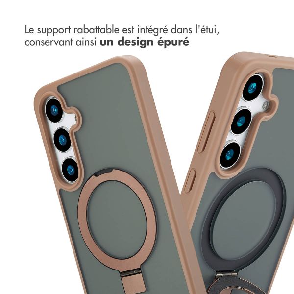 Accezz Coque Ring Stand avec MagSafe Samsung Galaxy S24 Plus - Marron