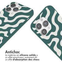 imoshion Coque design en silicone avec cordon Apple iPhone 14 Pro - Petrol Green Groovy