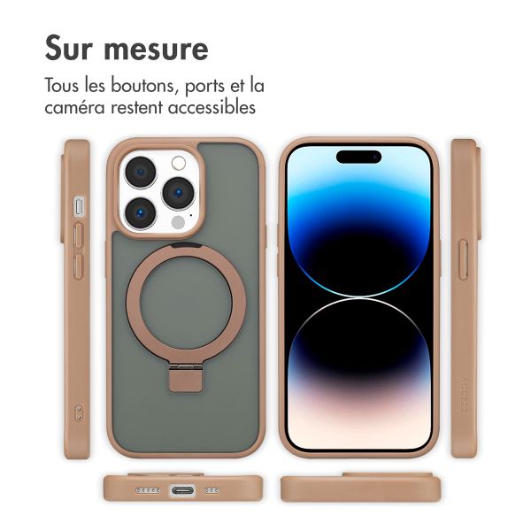 Accezz Coque Ring Stand avec MagSafe Apple iPhone 14 Pro - Marron