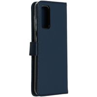 Selencia Étui portefeuille en cuir véritable Samsung Galaxy S20 - Bleu