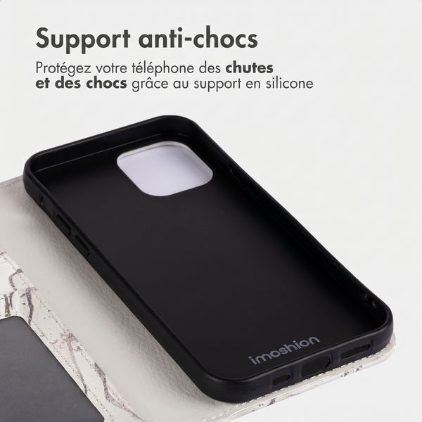 imoshion Étui de télephone portefeuille Design Apple iPhone 15 - Sandy Marble
