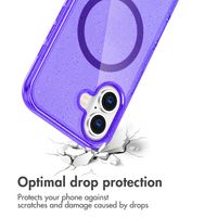 imoshion Coque Pailletée avec MagSafe Apple iPhone 16 - Paillettes Violet