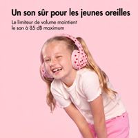 imoshion Casque sans fil pour enfants LED Light - Limiteur de décibels - Avec câble AUX - Cœurs