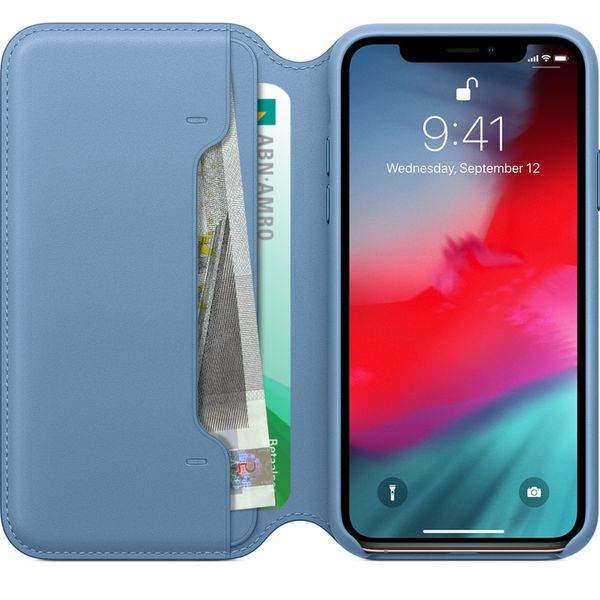 Apple Étui de télephone portefeuille Leather Folio Apple iPhone X / Xs - Cape Cod Blue