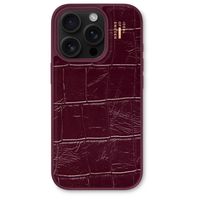 iDeal of Sweden Coque MagSafe en cuir végétalien Apple iPhone 16 Pro - Fine Wine Croco