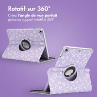 imoshion Coque tablette Design rotatif à 360° Apple iPad 9 (2021) 10.2 pouces / iPad 8 (2020) 10.2 pouces / iPad 7 (2019) 10.2 pouces - Lavender Flowers