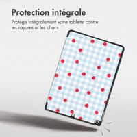 imoshion Coque tablette Design Trifold Apple iPad 9 (2021) 10.2 pouces / iPad 8 (2020) 10.2 pouces / iPad 7 (2019) 10.2 pouces - Cherry Check
