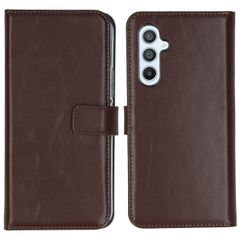 Selencia Étui portefeuille en cuir véritable Samsung Galaxy A54 (5G) - Marron