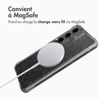 imoshion Coque arrière transparente Pailletée avec MagSafe Samsung Galaxy S25 - Argent