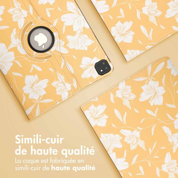 imoshion Coque tablette Design rotatif à 360° Apple iPad Air 13 pouces (2026) M4 / (2025) M3 / (2024) M2 - Yellow Flowers