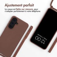 imoshion Coque en silicone avec cordon Samsung Galaxy A18 (4G) / A17 (4G/5G) - Marron