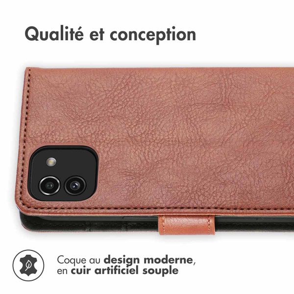 imoshion Étui de télephone portefeuille de luxe Samsung Galaxy A03 - Marron