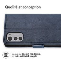 imoshion Étui de télephone portefeuille de luxe Motorola Moto E32 / E32s - Bleu foncé