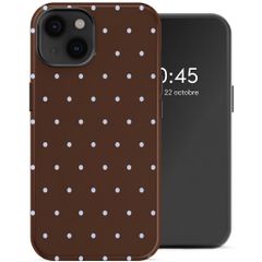 Selencia Coque arrière Vivid Apple iPhone 14 - Happy Dots Chocolate