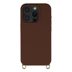 Selencia Coque arrière Rivièra avec MagSafe avec crochets amovibles Apple iPhone 15 Pro - Choco Brown