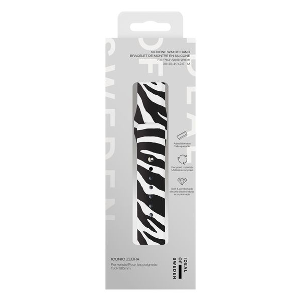 iDeal of Sweden Watch Band Entry Apple Watch | 38/40/41/42 mm - Taille S/M - Iconic Zebra