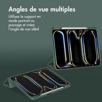 Accezz Coque tablette portefeuille Smart Silicone Apple iPad Pro 11 (2025) M5 / (2024) M4 - Vert foncé