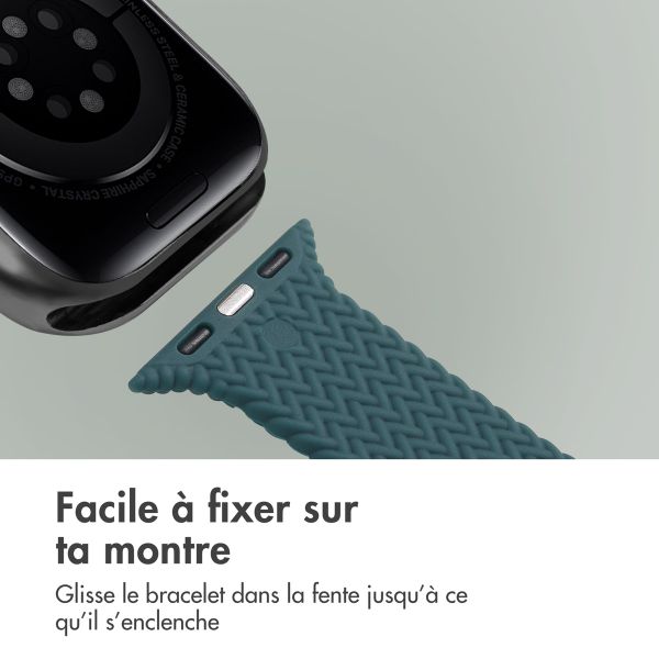 imoshion Bracelet tressé en silicone Apple Watch | 38/40/41/42 mm - Vert foncé